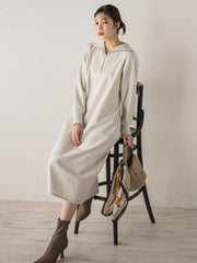 【WEB限定】圧縮起毛ステンニットワンピース≪手洗い可能≫