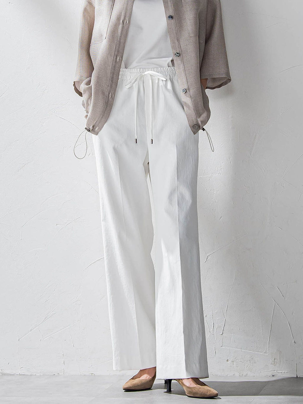 biyori】シェルタリングドライオックスワイドパンツ≪洗濯機で洗える