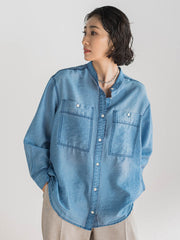 【大きいサイズ】シアーデニムシャツ