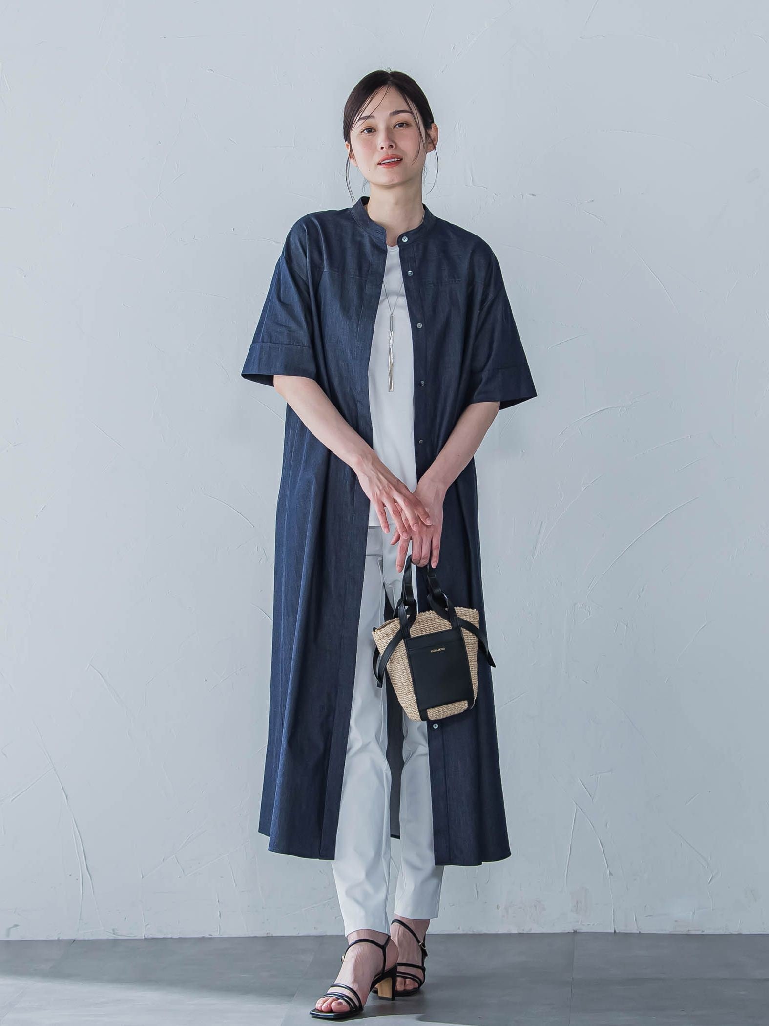 【WEB限定】極上ライトデニムワンピース≪洗濯機で洗える≫