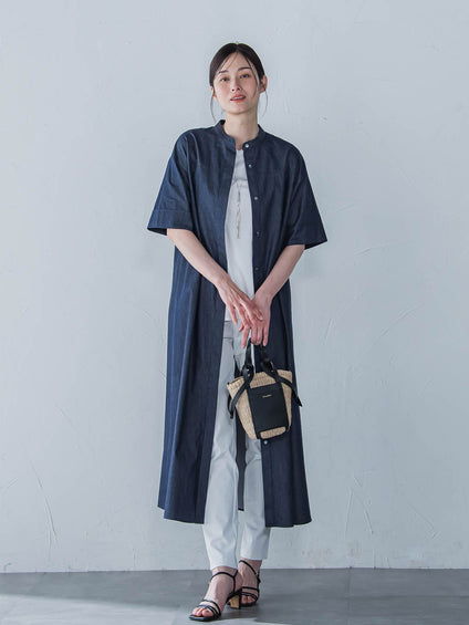 【WEB限定】極上ライトデニムワンピース≪洗濯機で洗える≫