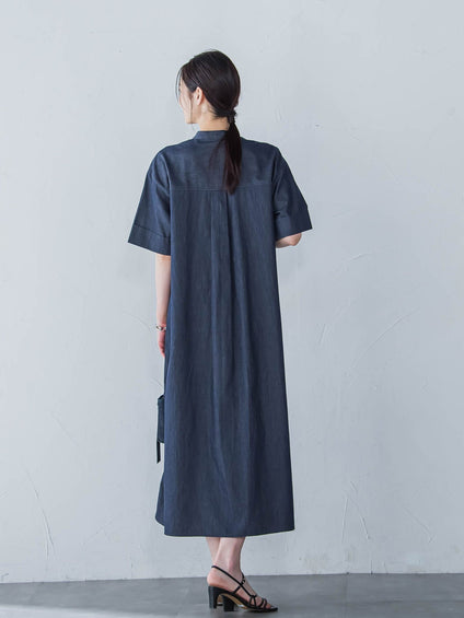 【WEB限定】極上ライトデニムワンピース≪洗濯機で洗える≫