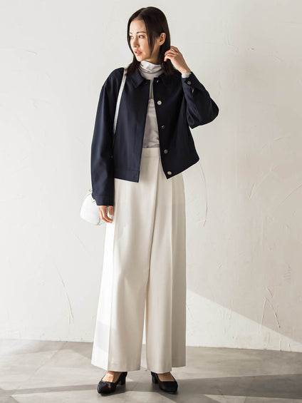 【受注会限定】リネンブレンド ステンカラーブルゾン