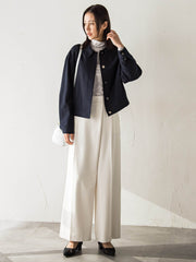 【受注会限定】リネンブレンド ステンカラーブルゾン