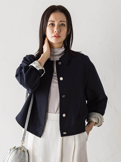 【受注会限定】リネンブレンド ステンカラーブルゾン