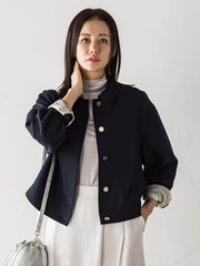 【受注会限定】リネンブレンド ステンカラーブルゾン