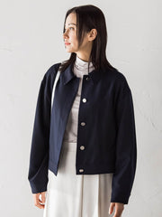 【受注会限定】リネンブレンド ステンカラーブルゾン