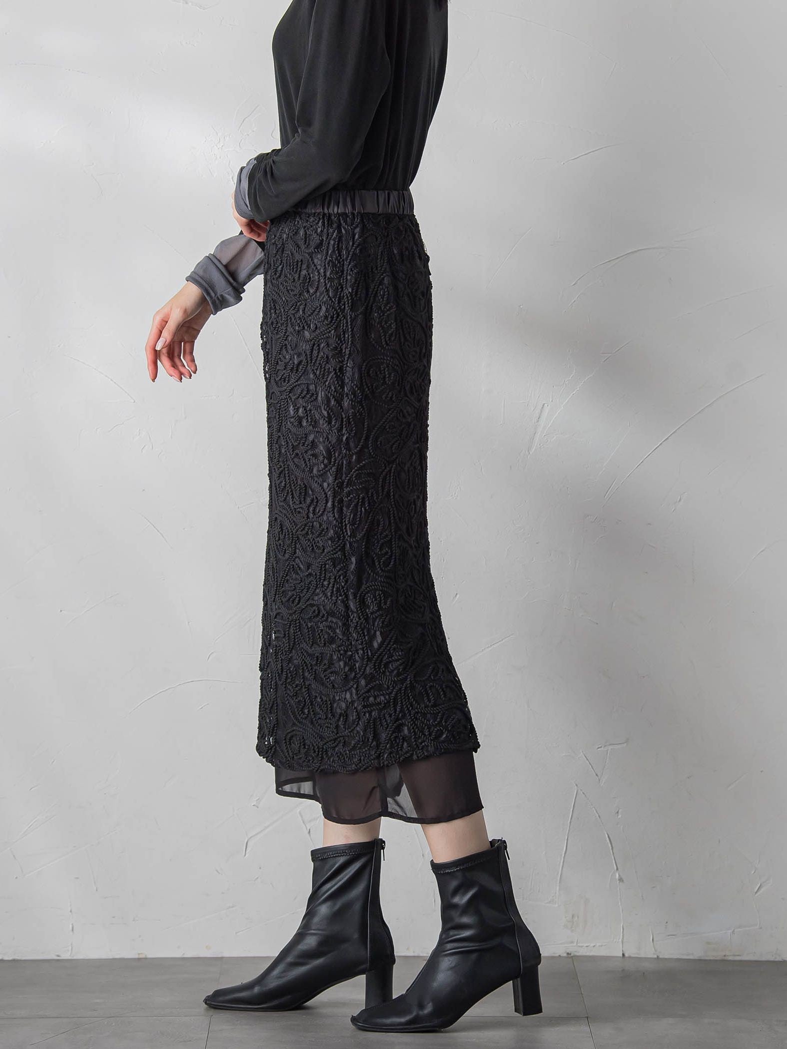 【WEB限定&一部店舗】コードレースナロースカート