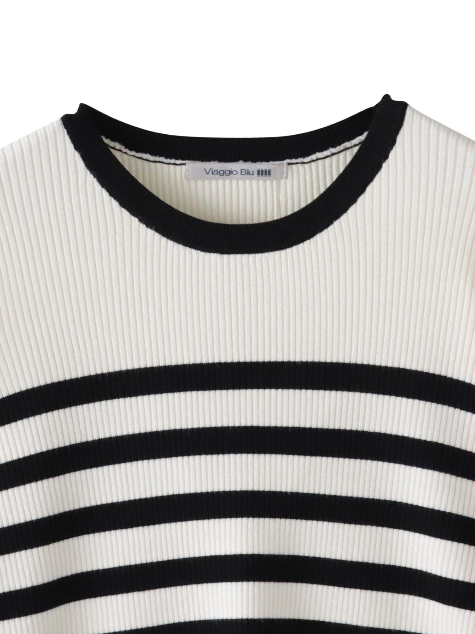 シャーリングスリーブニット