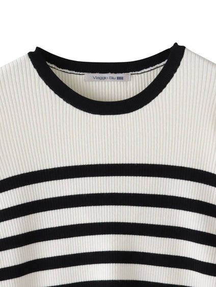 シャーリングスリーブニット