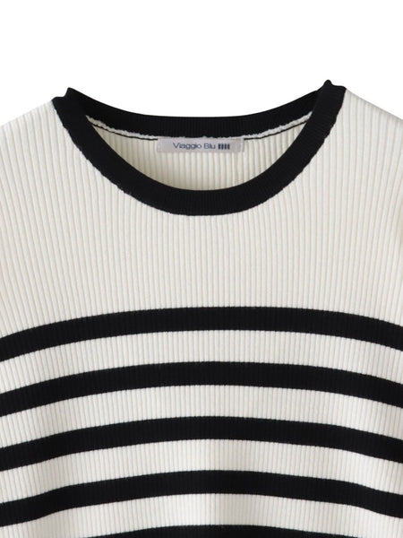 シャーリングスリーブニット