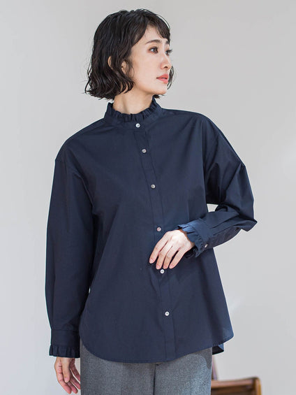 ネックフリルブラウス