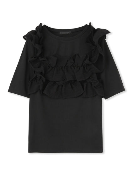 ギャザーフリルTシャツ≪手洗い可能≫
