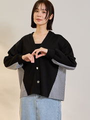 ダンボールバックストライプカーディガン