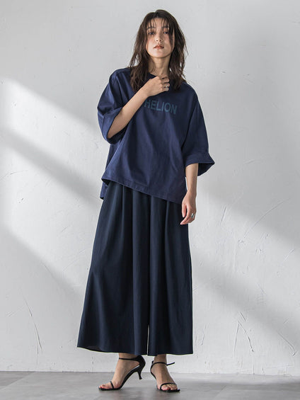 シャンブレーイージーキュロットパンツ≪手洗い可能≫