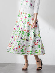 【KEITA KAWASAKI × Viaggio Bluコラボ】リリープリントスカート