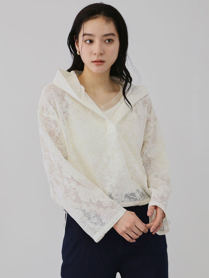 ボタニカルフラワーフーディプルオーバー