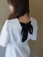 Back Ribbon shaggy One-Piece≪手洗い可能≫