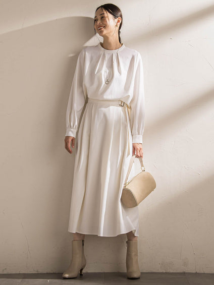 ウールブレンドストレッチフレアスカート≪セットアップ対応/手洗い可能≫