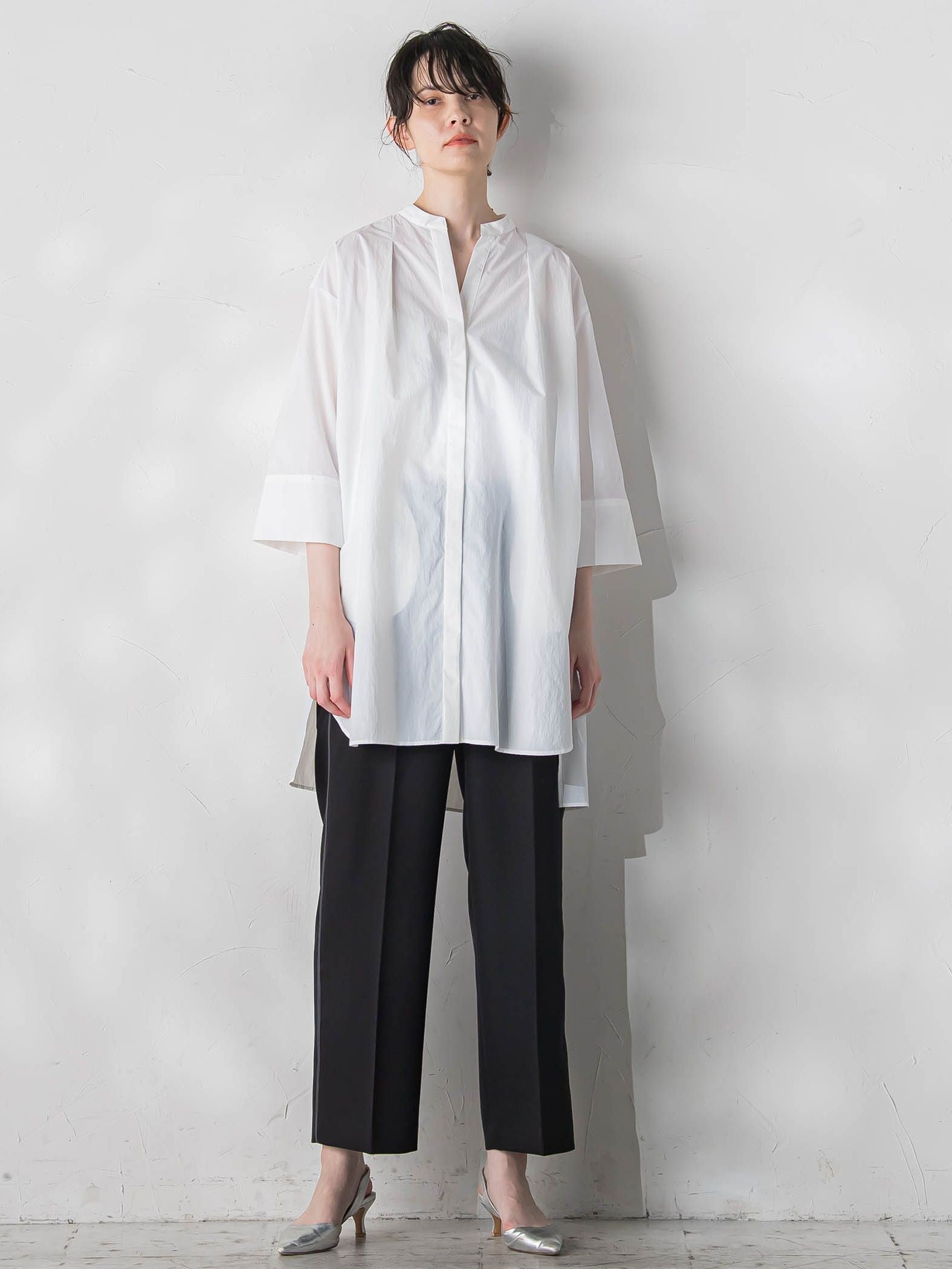 リサイクルナイロンロングシャツワンピース≪洗濯機で洗える≫