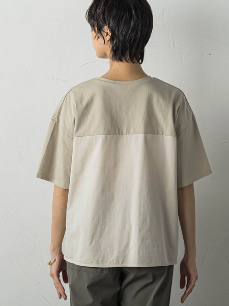 裾リブ前後異素材プルオーバー≪手洗い可能≫