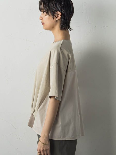 裾リブ前後異素材プルオーバー≪手洗い可能≫