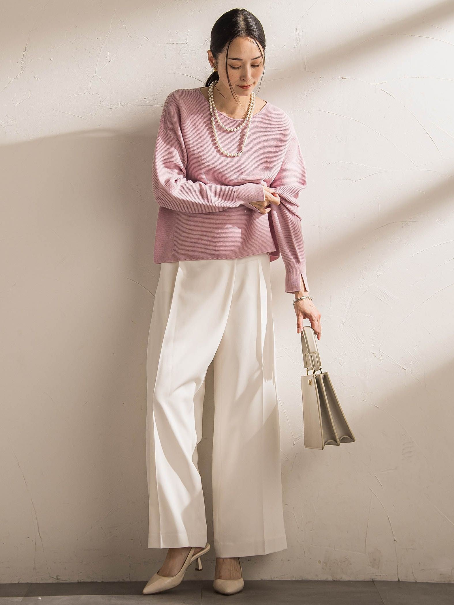 ソフィーツイルストレッチワイドパンツ ≪洗える≫