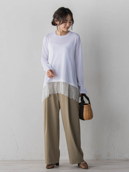 裾レーストップス≪手洗い可能≫