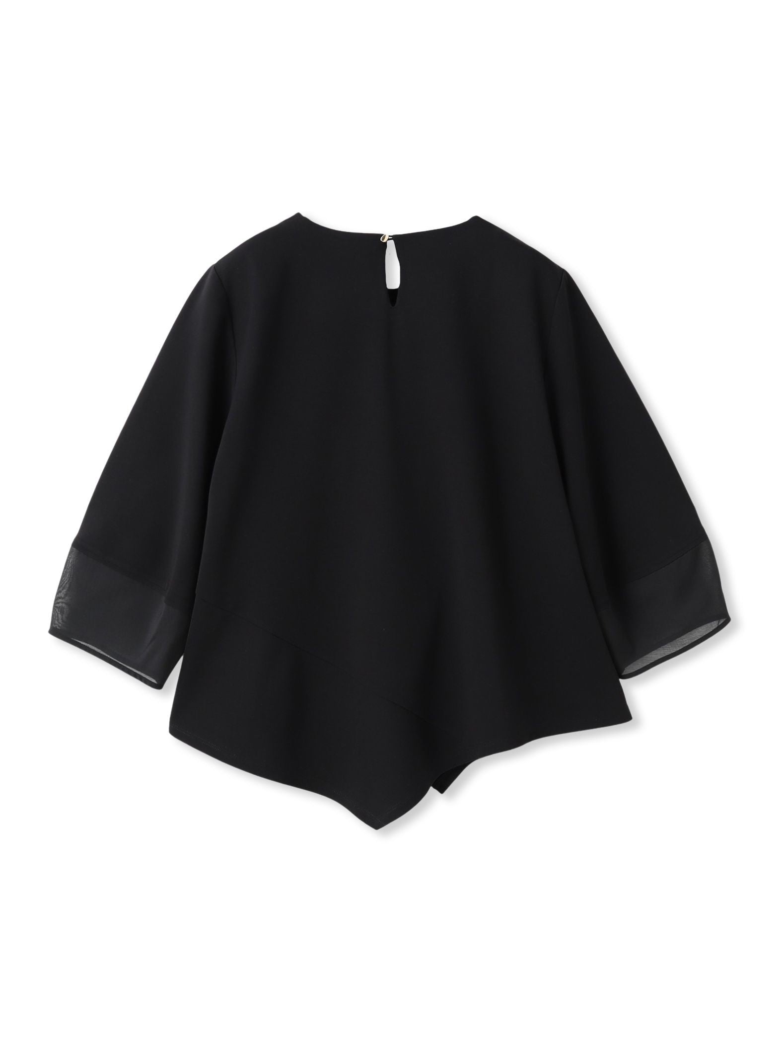 オーガンジーアシメヘムカットソー≪UVカット≫