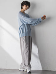 【新色追加】Vネックコクーンニットプルオーバー≪手洗い可能≫