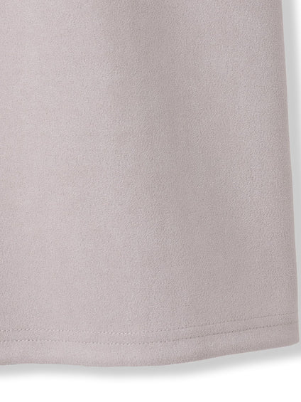 【WEB限定】スウェード×リブモックネックワンピース≪手洗い可能≫