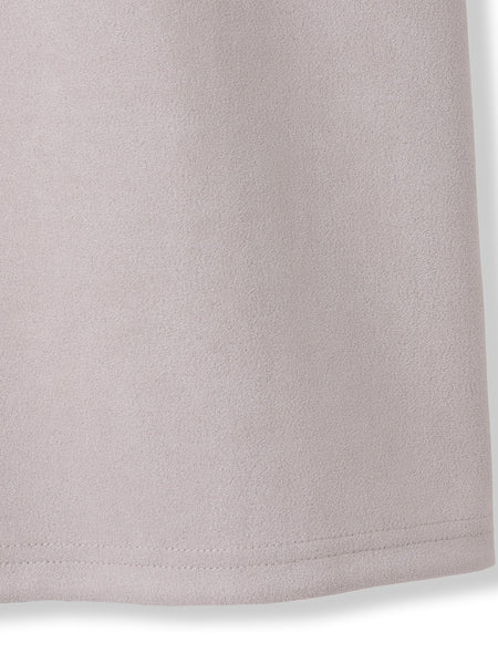 【WEB限定】スウェード×リブモックネックワンピース≪手洗い可能≫