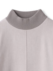 【WEB限定】スウェード×リブモックネックワンピース≪手洗い可能≫