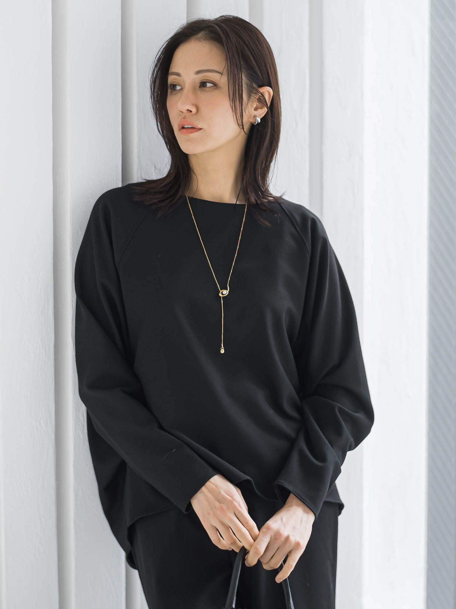 両面起毛ドロップショルダーブラウス≪洗える/セットアップ対応≫