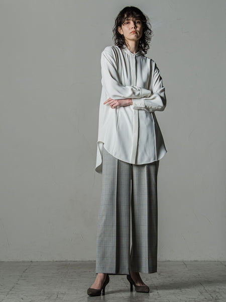 ダブルクロス2WAYロングシャツブラウス≪洗濯機で洗える/セットアップ対応≫