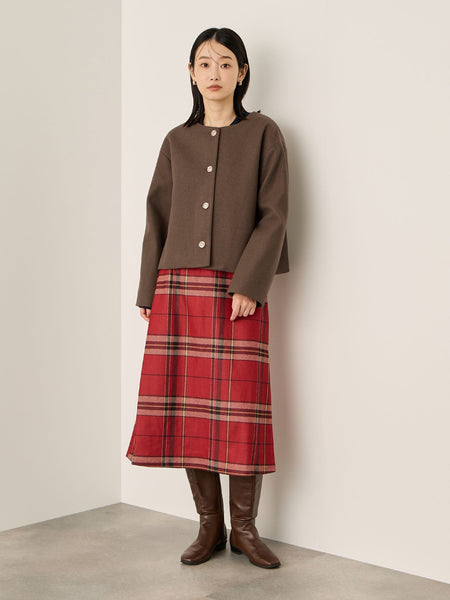 ウールチョウジャージーノーカラージャケット