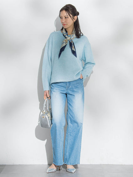 スパンコールクルーネックニット≪洗える≫