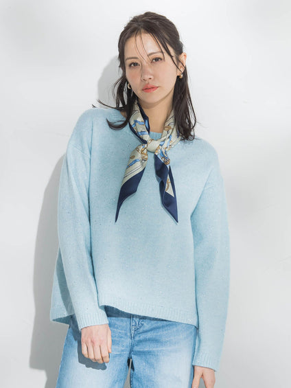 スパンコールクルーネックニット≪洗える≫