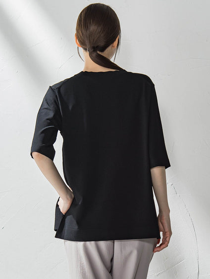 Tシャツ風ニットプルオーバー≪手洗い可能≫