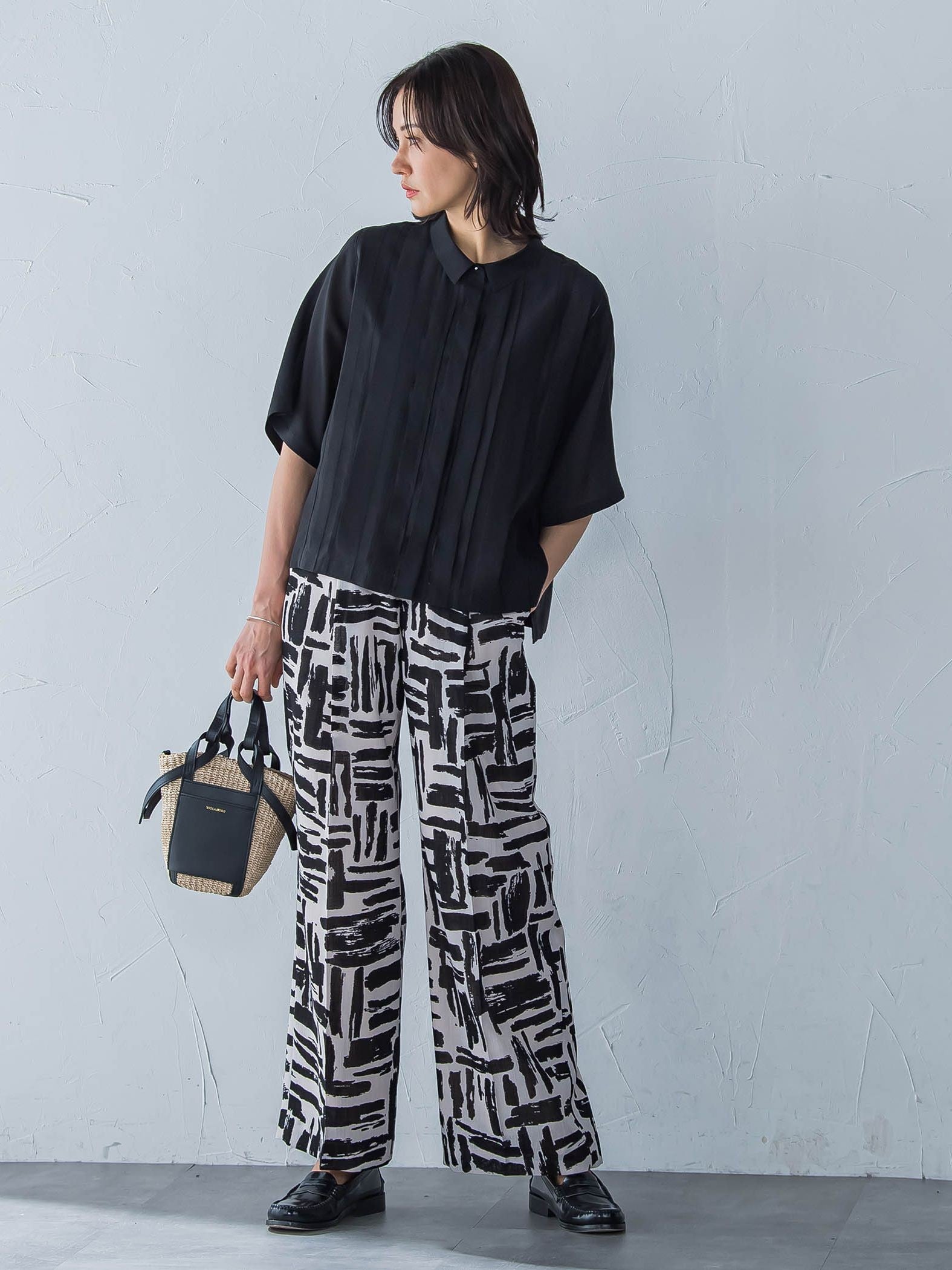 ピンタックレースブラウス≪手洗い可能≫