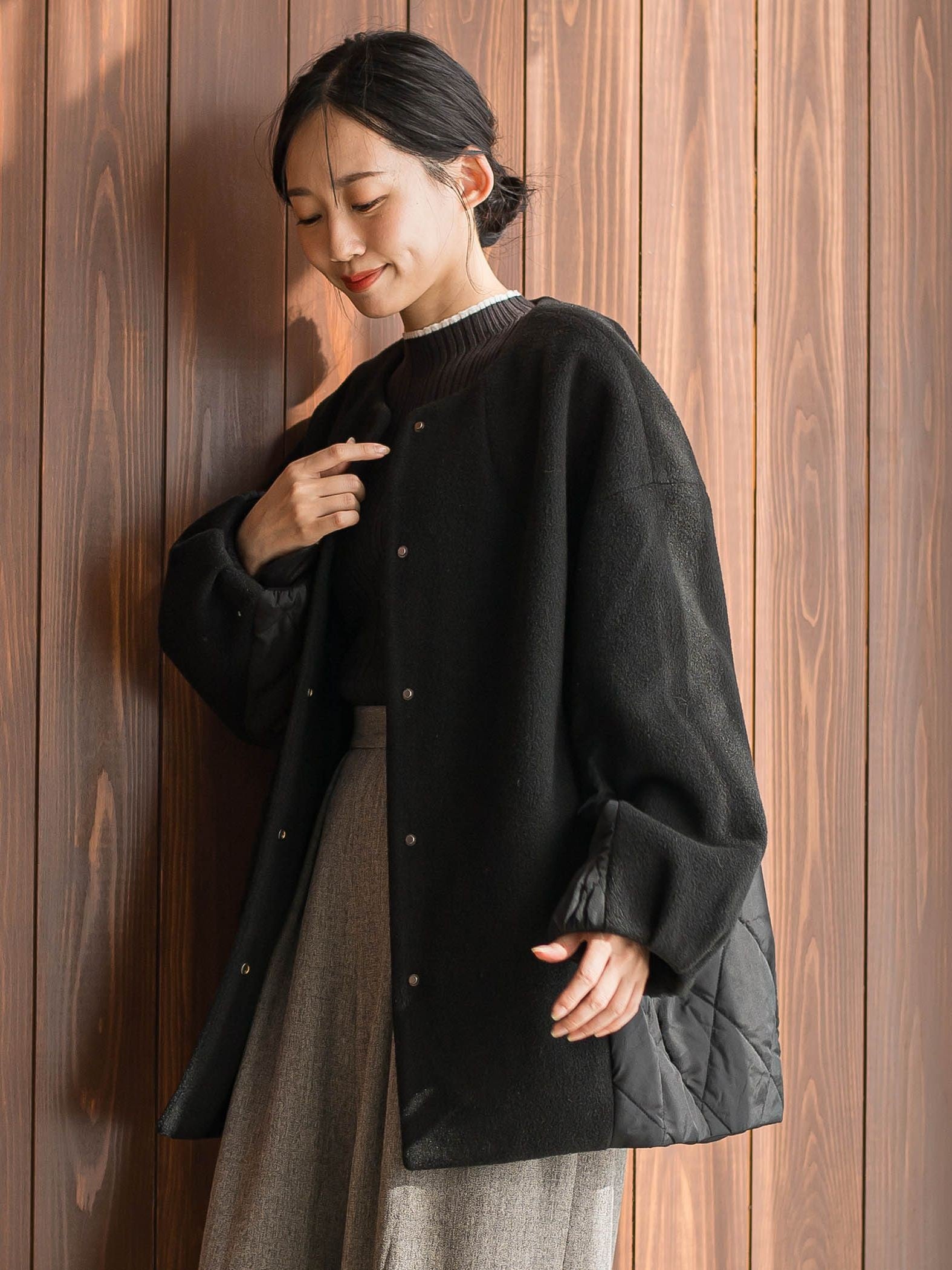 メランジブランケットコート