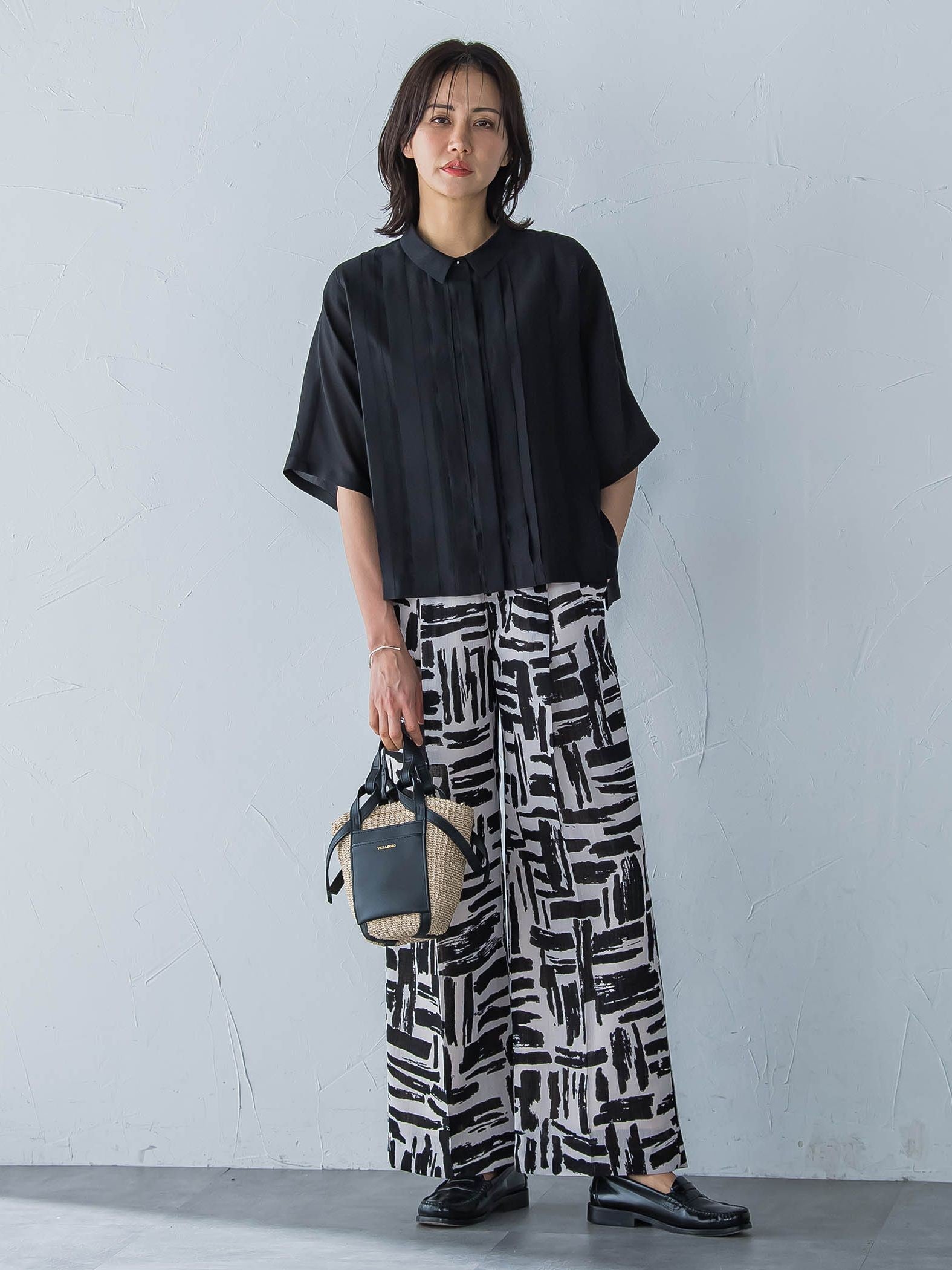 ピンタックレースブラウス≪手洗い可能≫