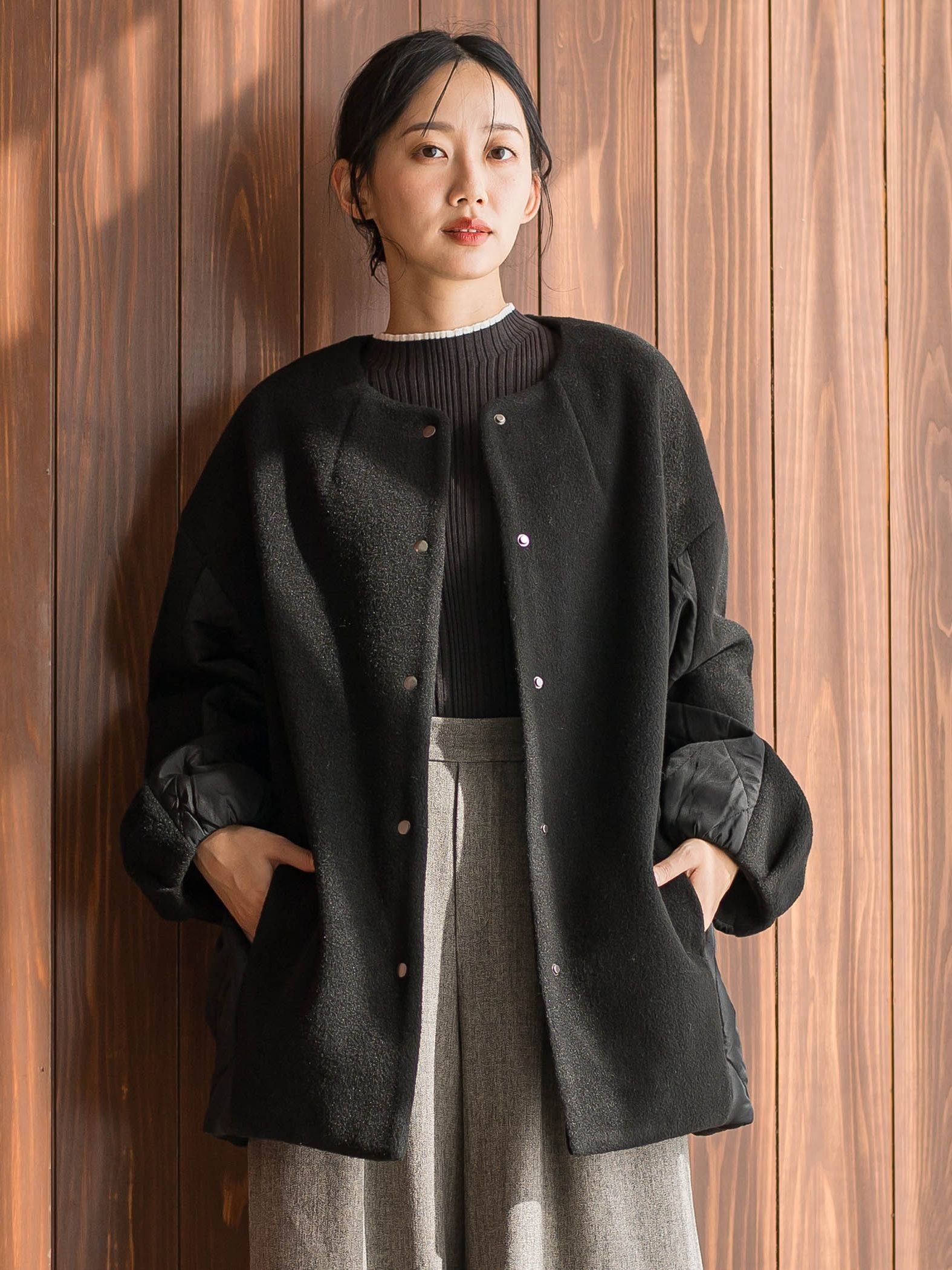 メランジブランケットコート