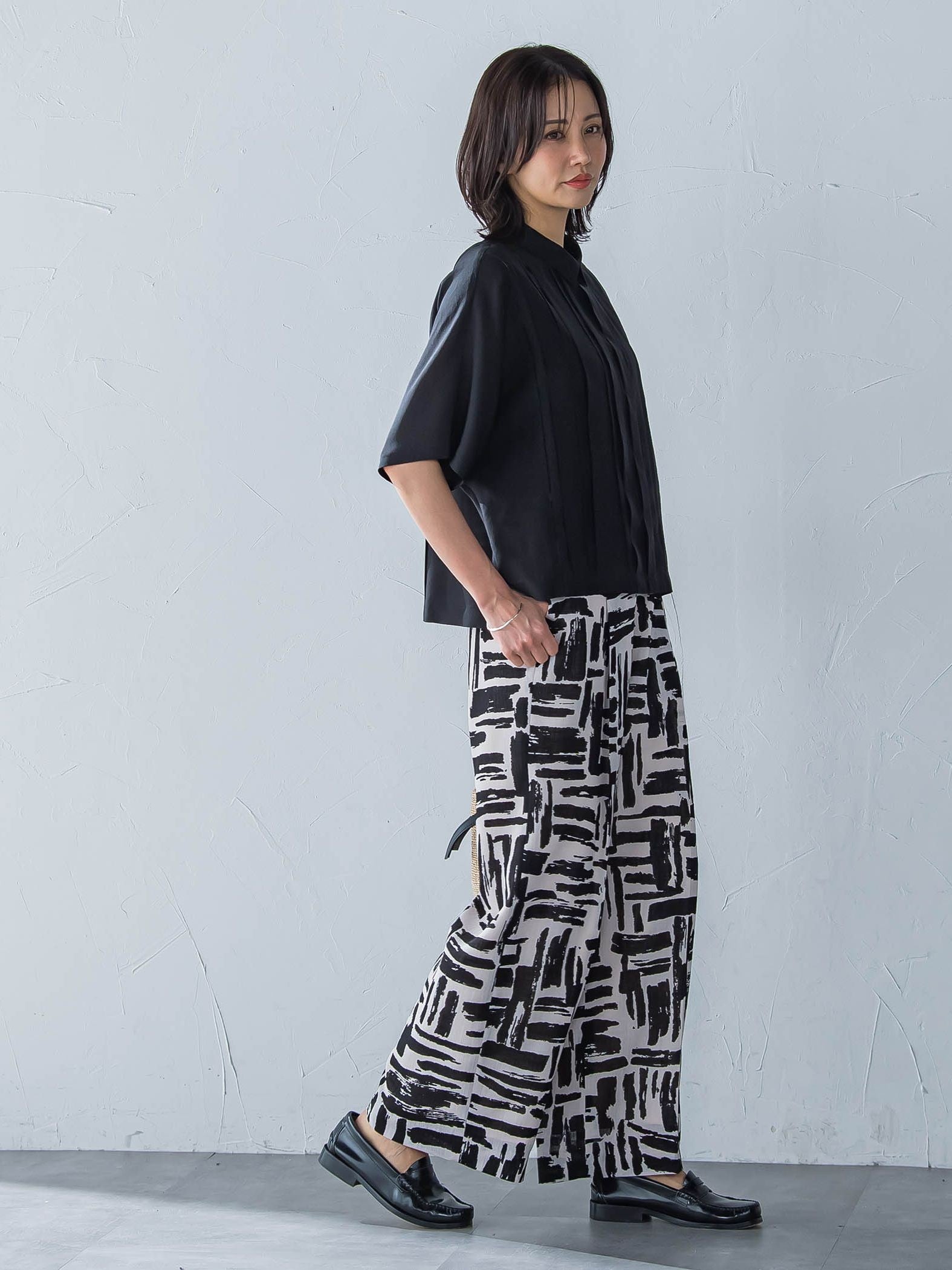 ピンタックレースブラウス≪手洗い可能≫