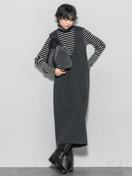 【ノンアイロン】-3kg見えIラインワンピース≪手洗い可能≫