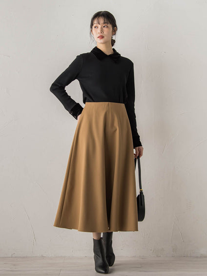 ベロア襟付きニット≪手洗い可能≫