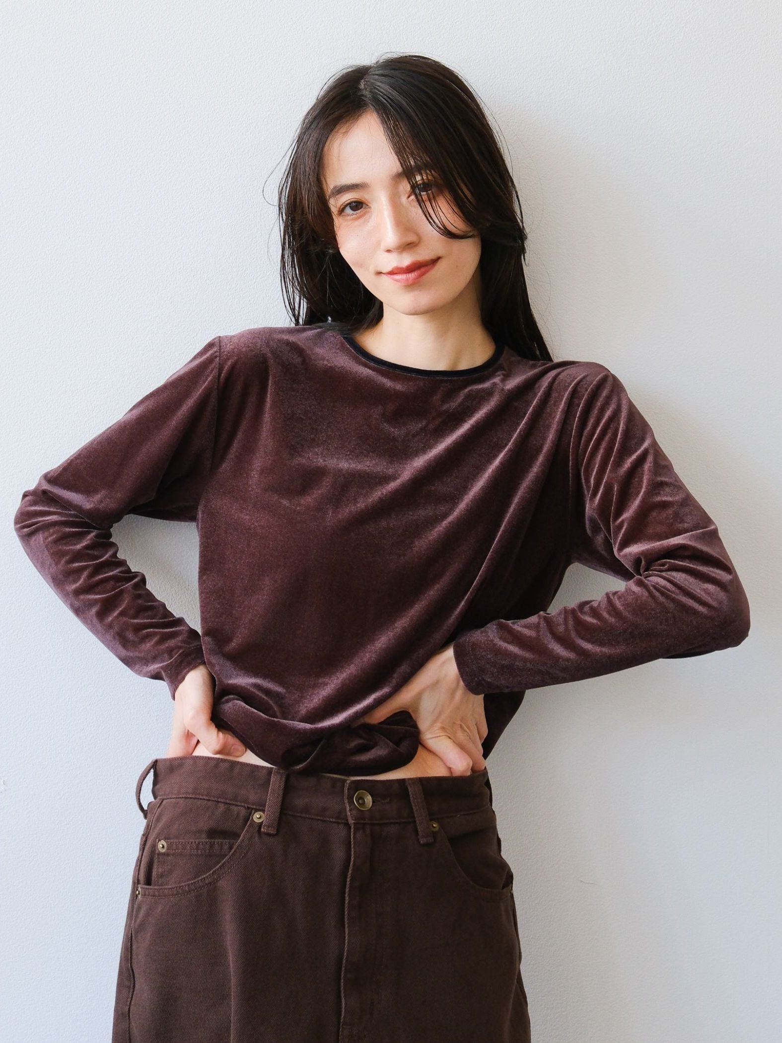 【日本製】Sheer velour ringer t　