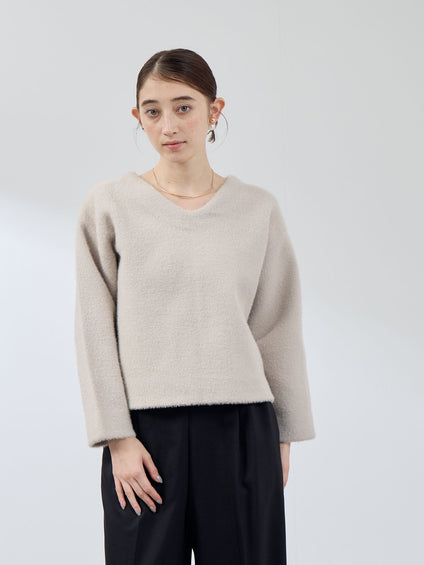 フェレットタッチWフェイスボクシーニット≪手洗い可能≫