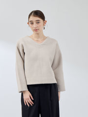 フェレットタッチWフェイスボクシーニット≪手洗い可能≫