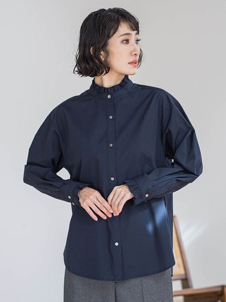 ネックフリルブラウス